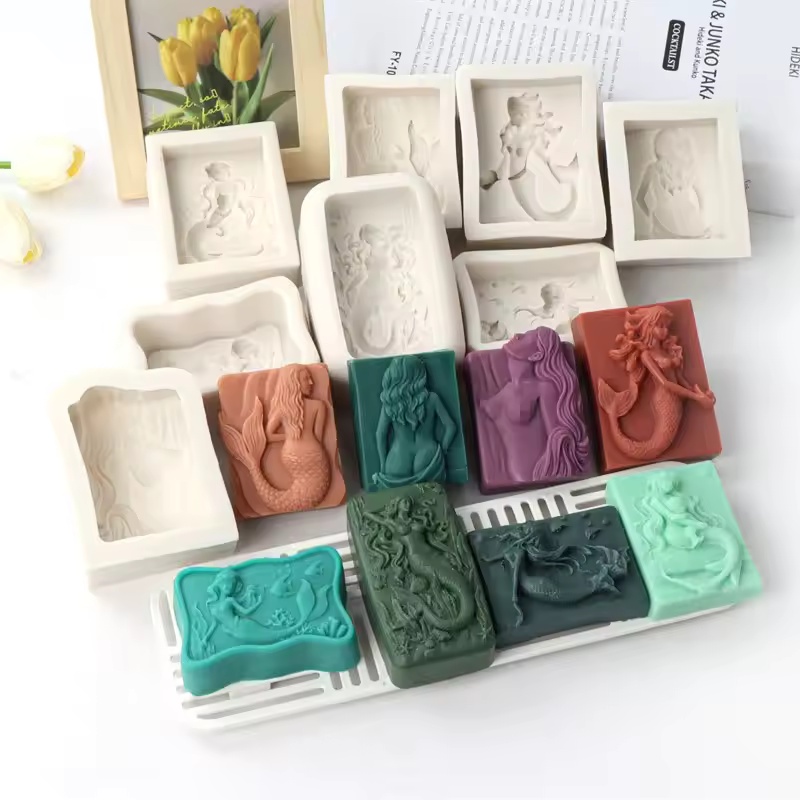 Candle Making Business - Molde de Silicone Retangular 3D Sereia