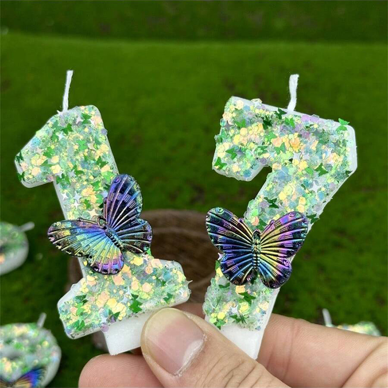 1pc lantejoulas verdes número  - Paraffin Candle Wax avaliação e preço